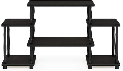 Furinno Turn-N-Tube No Tools Entertainment Center, Classic Square Corner, Espresso/Black