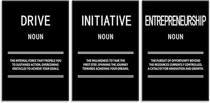 3 Panel Entrepreneurship Initiative Drive Motivational Canvas Wall Art Inspirational Leadership Print Poster Painting Modern Inspiring Artwork for Home Office Living Room Wall Decor[72''Wx 36''H]
