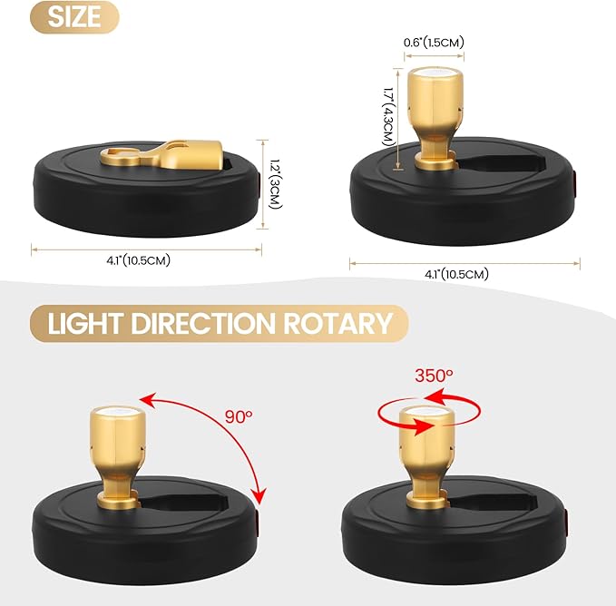 HAMVIDNE LED Spotlight, Rechargeable Battery Spot Lights with Remote, Uplighting Indoor, Stick Plant Spotlights for Wall Art Display Artwork Picture Painting-2Pack