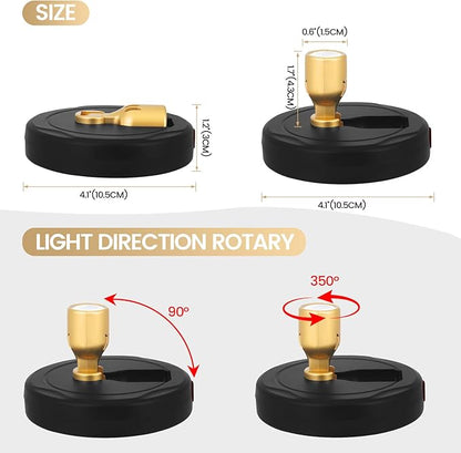 HAMVIDNE LED Spotlight, Rechargeable Battery Spot Lights with Remote, Uplighting Indoor, Stick Plant Spotlights for Wall Art Display Artwork Picture Painting-2Pack