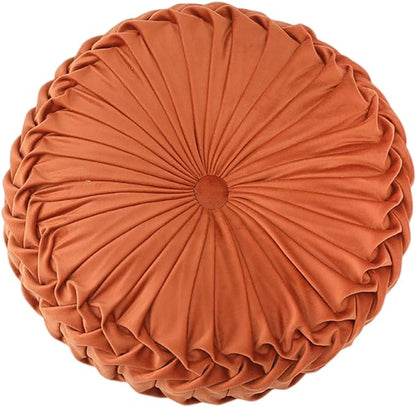 Baiyuruodie Round Velvet Pillow, Sofa Bed Bedroom Decorative Throw Pillow (38cm, Orange)