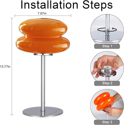 Mid Century Modern Lamp for Nightstand Table Lamp for Bedroom, Dimmable Retro Egg Tart Bedside Small Lamps,Unique Home Mushroom Decor Aesthetic Cute Table Lamps nightstand lamp