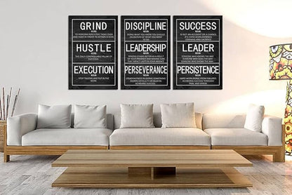 Inspirational Wall Art Motivational Poster 3 Pieces Canvas Prints Artwork for Office Living Room Modern Home Decor Inspiring Painting Pictures Stretched and Framed Ready to Hang [72''Wx 36''H]