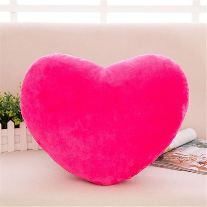 S_SSOY Plush Pillow Heart Shape Cushion Fluffy Throw Pillows Decorative Back Cushions for Friends Valentine's Day (Rose Red)