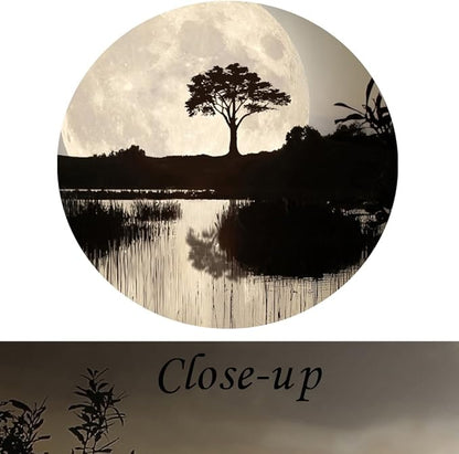 KREATIVE ARTS - 4 Pieces Canvas Prints Wall Art Big Moon over Lake in Dark Forest Modern Canvas Painting Landscape Picture Peaceful Jungle Poster Giclee Artwork For Home Decor