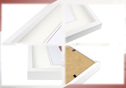 VELISTA 11 Piece Stair Picture Frame Set for Wall – Shadow Box Stairwell Gallery Wall Frame Set -Stairway Décor for Walls - Ladder Picture Frames 4x6, 5x7, and 8x10 in - Staircase Wall Décor (White)