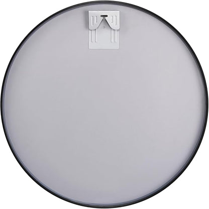 Itrue 30 Inch Round Wall Mirror, Brushed Black Metal Frame Circle Bathroom Vanity Mirror, Silver-Backed HD Glass Decorative Mirror for Over Sink, Bathroom, Living Room, Bedroom, Entryway