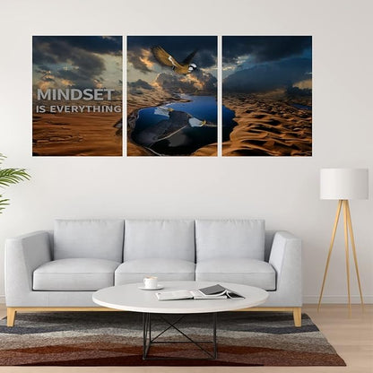3 Panels Inspirational Canvas Poster Motivational Wall Art Inspirational Wall Art Entrepreneur Quotes Artwork Painting Picture for Framed Home Decoration Living Room office bedroom 48" W x 24" H