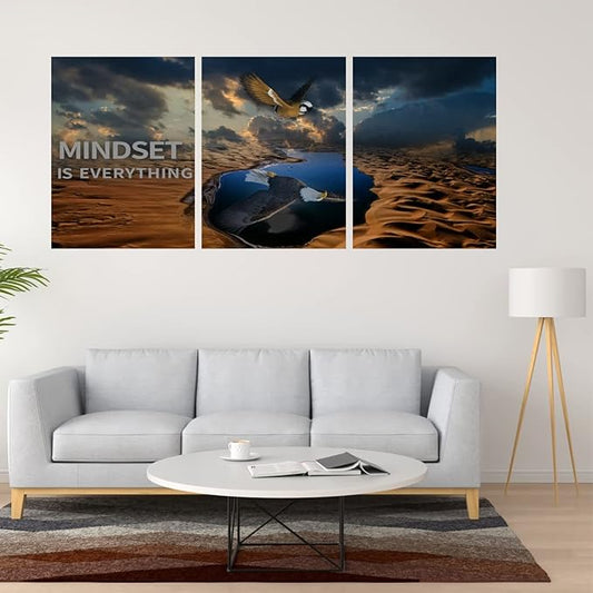 3 Panels Inspirational Canvas Poster Motivational Wall Art Inspirational Wall Art Entrepreneur Quotes Artwork Painting Picture for Framed Home Decoration Living Room office bedroom 72" W x 36" H