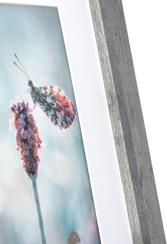 Grey 8x10 Picture Frame set of 2,Display 8x10 without Mat or 5x7 with Mat