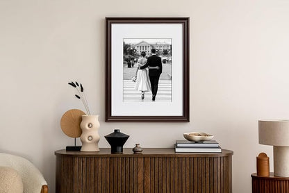 Yaetm 16x20 Picture Frame Matted to 11x14 Set of 2, 1.4" Wide Molding & Dark Brown Poster Frames 16 x 20 for Wall Gallery, Home and Office, Wall Mount (2 pack, Brown)