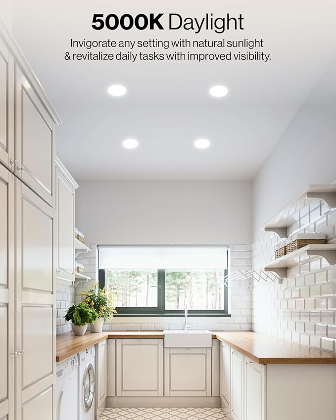 Sunco 12 Pack Retrofit LED Recessed Lighting 6 Inch, Downlight Can Lights for Ceiling, Baffle Trim, 965 LM, 13W (120W Equivalent), 5000K Daylight, Dimmable, Damp Rated UL