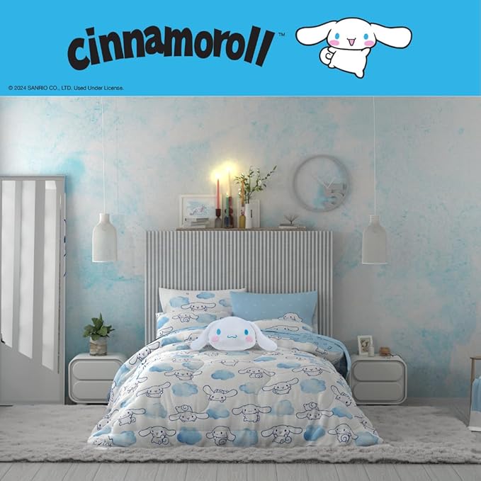 Sanrio Cinnamoroll Bedding Super Soft Plush Decorative Pillow, (100% Officially Licensed Product) by Franco
