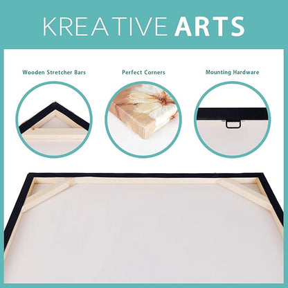 KREATIVE ARTS 24x48in Black and White Beach Sunset Seascape Canvas Prints - Ocean Landscape with Boat Tree Artwork, Natural Scenery Wall Art for Living Room, Bedroom, Office Decor