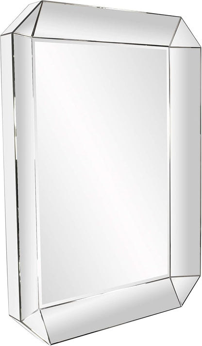 Howard Elliott Collection Sybil Leaner Full Length Mirror, Oversized Modern All Glass Frame Floor or Wall Mirror, Standing or Leaning Vanity for Living Room, Bedroom & Home Decor Display, 74 x 54 Inch