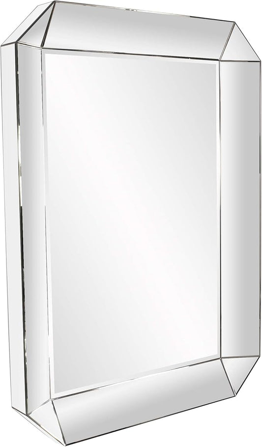 Howard Elliott Collection Sybil Leaner Full Length Mirror, Oversized Modern All Glass Frame Floor or Wall Mirror, Standing or Leaning Vanity for Living Room, Bedroom & Home Decor Display, 74 x 54 Inch
