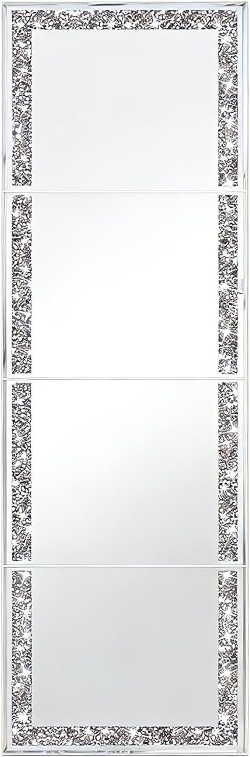 ZOLAPI Glamorous Crystal Crush Diamond Design – Adorned with Sparkling Crushed Diamond Trim Along the Edges, This Frameless Mirror adds a Touch of Luxury and Elegance to Any Space(11x14 inch 4pcs)