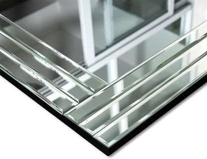 Decorative Wall Mirror 36"x24" Rectangle Silver Modern Mirror Frameless Vanity Mirror for Bathroom Bedroom Living Room Dining Room