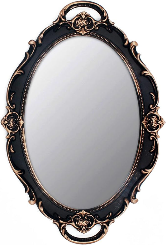 YCHMIR Vintage Mirror Small Wall Mirror Hanging Mirror 14.5 x 10 inchs Oval Brown