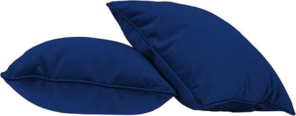 FDP 18" x 18" Velvet Square Pillow Set with Piping Decorative Throw Pillow for Home Dcor in Living Room, Bedroom or Lounge (2-Pack) - Eclipse, 15158-348
