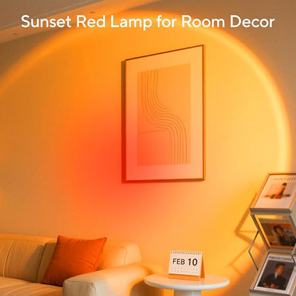 Neroupe Sunset Lamp Projector for Girls, Sunset Red Color Led Lamp Mood Lighting Night Light, 180° Adjustable Sunset Lamps for Living Room Decor/Home Decor/Bedroom Decor/Party