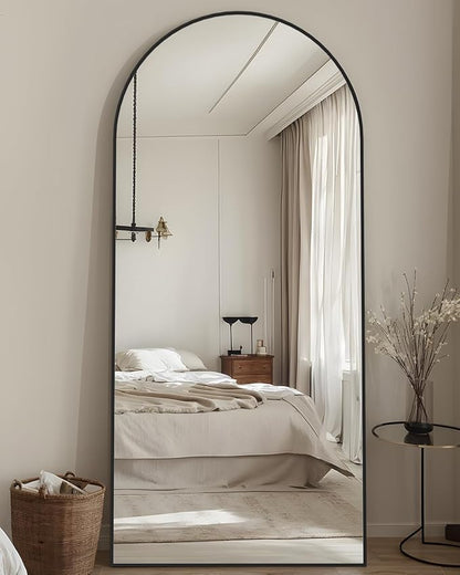Floor Mirror, 44"×72" Full Length Mirror with Stand for Bedroom Living Room, Black