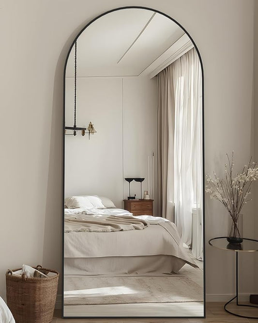 Floor Mirror, 44"×72" Full Length Mirror with Stand for Bedroom Living Room, Black
