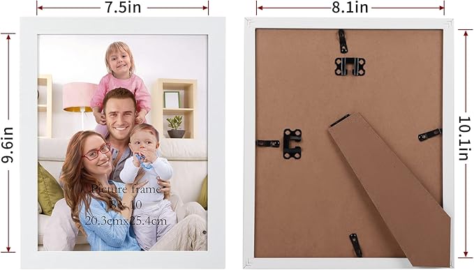 Giftgarden White 8x10 Picture Frame Pack of 12, Multi White Woodgrain 8 by 10 Photo Frames Bulk for Wall or Tabletop Display