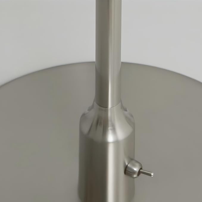 Table Lamp, Metal and Glass Modern Bedside Lamp, Decorative Table Light, Table Lamp for Living Room Bedroom Study Room, 12.6 * 16.5 Inch, Chrome & White