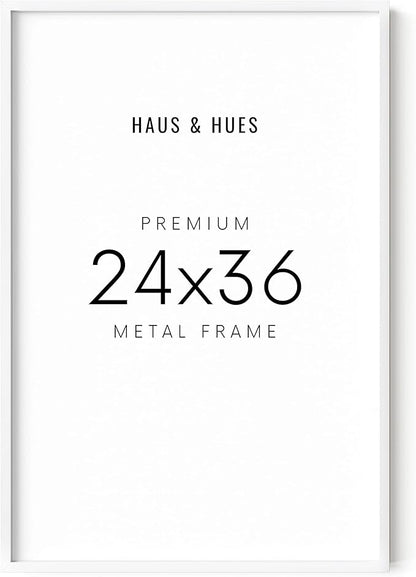 HAUS AND HUES 24x36 White Aluminum Poster Frame - Large Photo Display, Modern Design