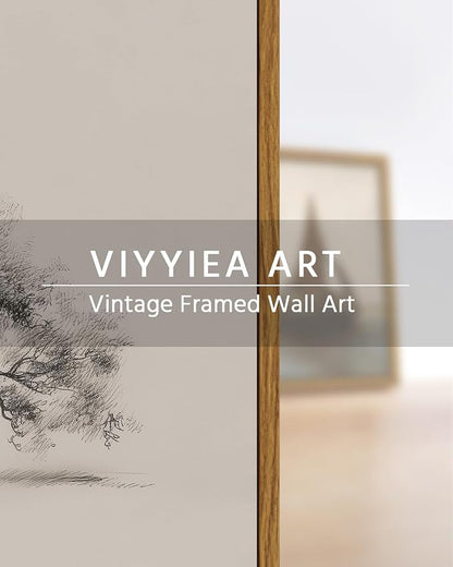 VIYYIEA Framed Canvas Wall Art Home Decor for Living Room, Large Wall Art Canvas Painting Picture Prints Tree, Home Decor Aesthetic Botanical Artwork Office, Ancient Tree, 24 X 36 Inches