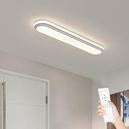Smart LED Flush Mount Ceiling Light,28.3 Inch 45W Dimmable Modern Linear Metal Wraparound Lamp with Remote Control,Bright Energy Efficient Lighting Fixture for Kitchen Dining Room