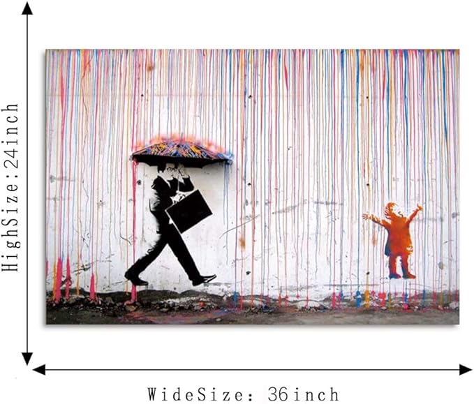 Yatsen Bridge Banksy Wall Art Paintings, Inspirational Canvas Paintings, Graffiti Pop Art Posters And Prints for Home Decor Ready to Hang - 36x24 inch