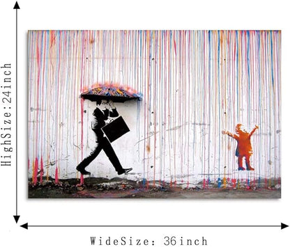 Yatsen Bridge Banksy Wall Art Paintings, Inspirational Canvas Paintings, Graffiti Pop Art Posters And Prints for Home Decor Ready to Hang - 36x24 inch