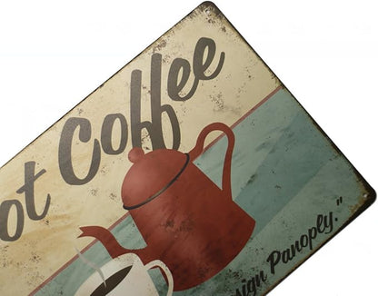 ARTCLUB HOT Coffee Great Drinks Retro Metal Tin Sign, Antique Plaque Poster Cafe Home Kitchen Wall Decor