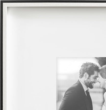 Kate and Laurel Gibson Modern Wall Picture Frame Set of 3; 16x16 matted to 8x8; Black and White; Three-Piece Frame Set for Gallery Wall Frame Set in Living Room Wall Décor