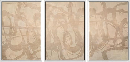 SIGNLEADER Framed Canvas Print Wall Art Set Beige Modern Abstract Line Art Illustrations Minimal Decorative Bohemian for Living Room, Bedroom, Office - 16"x24"x3 White