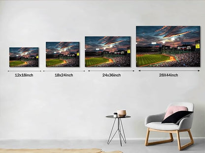 Yatsen Bridge Sports Court Prints Canvas Wall Art Modern Landscape Painting Artwork Picture for Living Room Office Home Decor House Warming Present Stretched Framed Ready to Hang (44" W x 28" H)