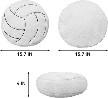 Volleyball Pillow – 15.7" Soft Fluffy Plush Volleyball Throw Pillow, Round Stuffed Sports Decor for Couch, Bedroom & Sports Room, Ideal Volleyball Gifts for Fans