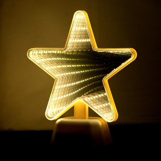 Infinite Mirrors Tunnel Light, LED Night Light 3D Mirrors Lights, LED Stars Night Light Tunnel Mirror Light Desktop Lamp Party Home Decor (Double Sided)