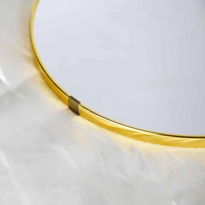 Funerom Gold Bathroom Mirror Round Wall Mirror 12.6 Inches Circle Mirror