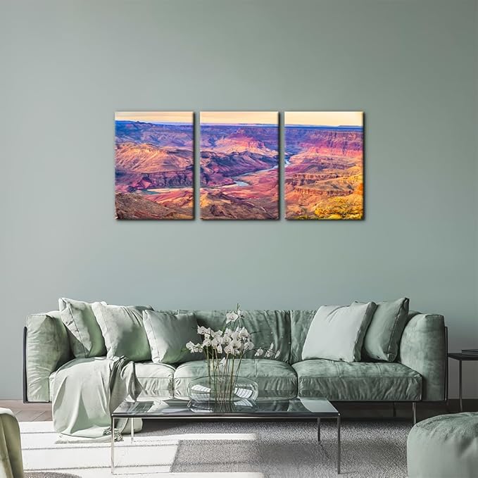 Pacimo Framed Canvas Print Wall Art Grand Canyon National Park Pictures Painting Prints on Canvas Nature Wilderness Landscape Wall Decor for Living Room Bedroom Office Ready to Hang - 12"x16"x3
