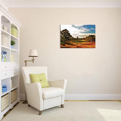 Tobacco Road Golf Course Wall Art for Living Room Bedroom Bathroom Home Decoration North Carolina Golf Course Picture Poster Framed Artwork Golf Canvas Prints Ready to Hang(18''H x 24''W)
