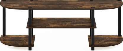 Furinno Turn-S-Tube Wide TV Entertainment Center, Amber Pine/Black