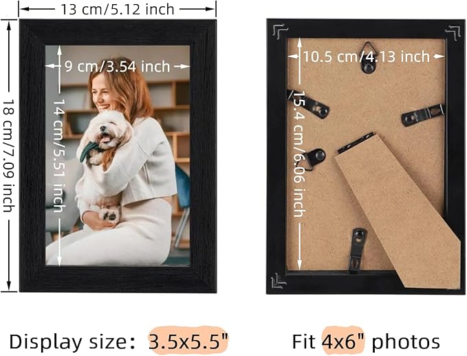 Giftgarden 4x6 Picture Frame Black 4 x 6 Photo Frames Bulk for Wall or Tabletop, Set of 12