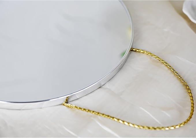 Funerom Sliver Round Wall Mirror 12.6 Inches Circle Mirror Bathroom Mirrors