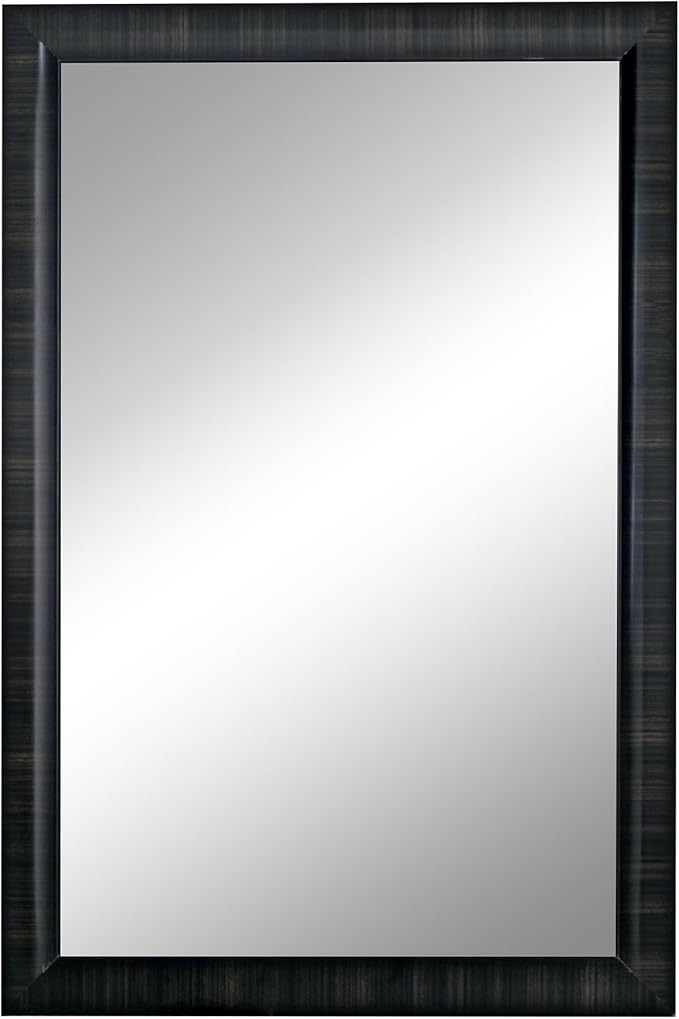 Black Framed Bathroom Mirror, 20x30 Inch Rectangle Mirrors with Tempered Glass for Bathroom Bedroom or Entryway, Vertical & Horizontal Hanging