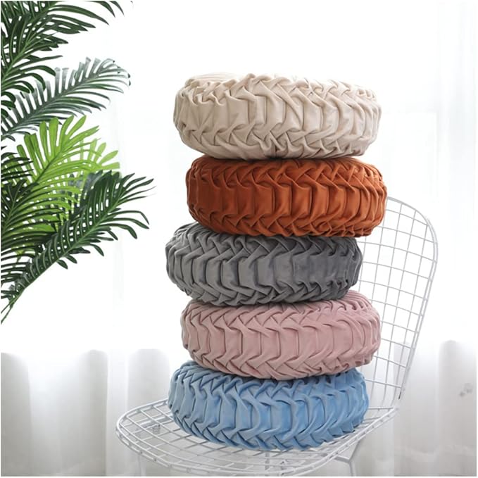 Baiyuruodie Round Velvet Pillow, Sofa Bed Bedroom Decorative Throw Pillow (38cm, Orange)
