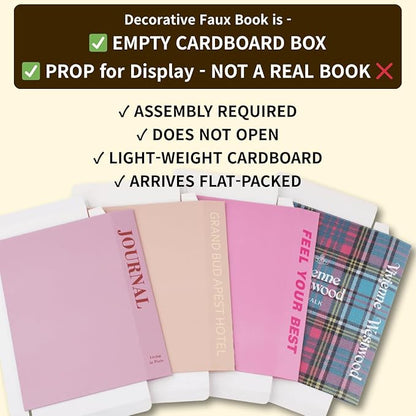 PROBENEX Velvet Medium | 4 PCS Faux Decorative Books for Home Decor | Not Real Books (Cardboard Boxes) | Coffee Table, Shelf Styling & Modern Aesthetic Accent Pieces for Living Room, Office