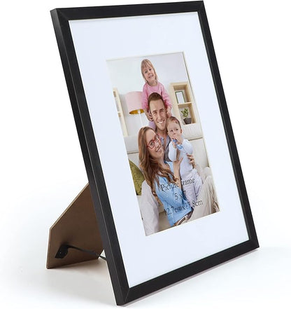 Giftgarden Black 8x10 Picture Frame Set of 10, Matted to 5x7 Picture with Mat or 8x10 Photo without Mat, Multi Frames for Gallery Wall Tabletop Display